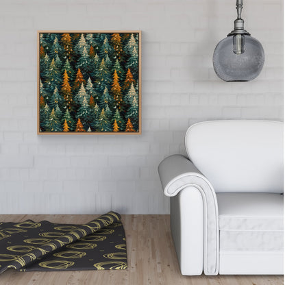 Impasto Style Christmas Trees Framed Canvas