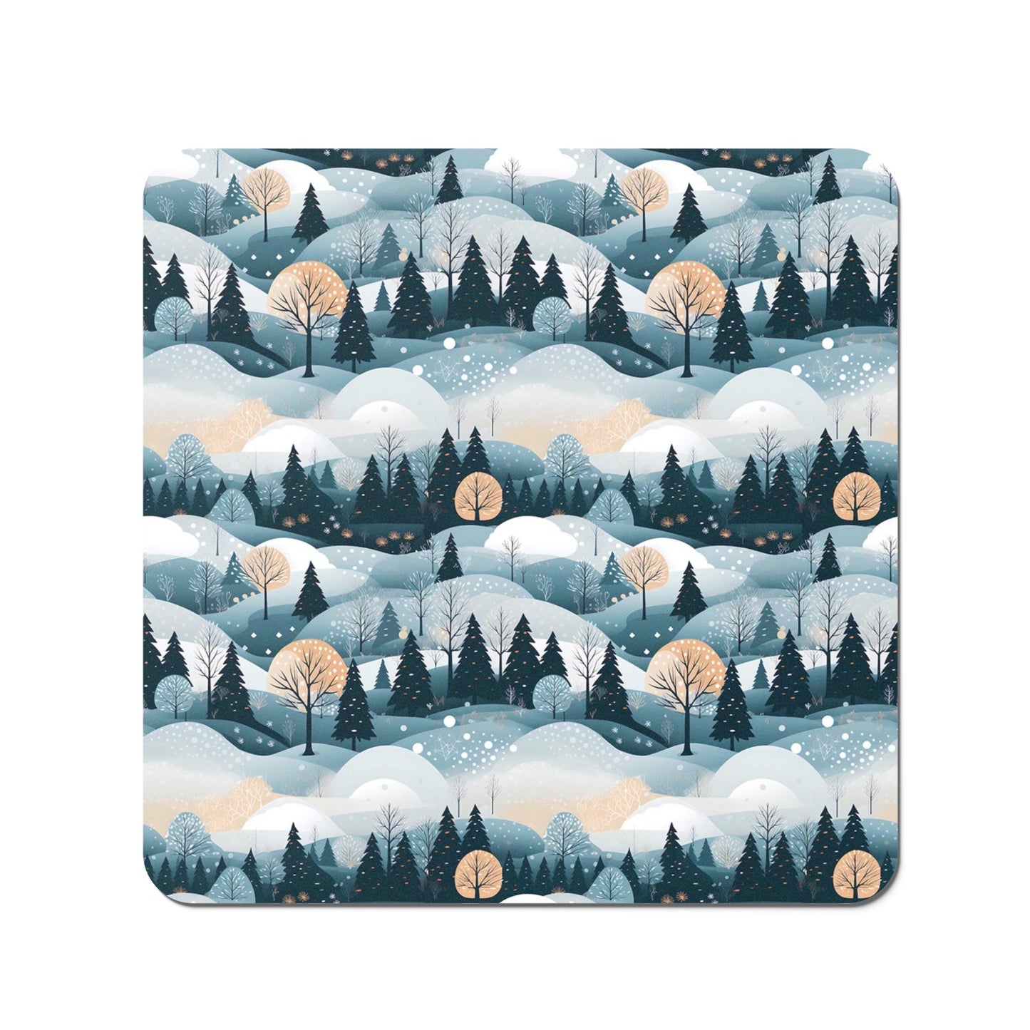 Dreamy Snowy Christmas Scene Coasters