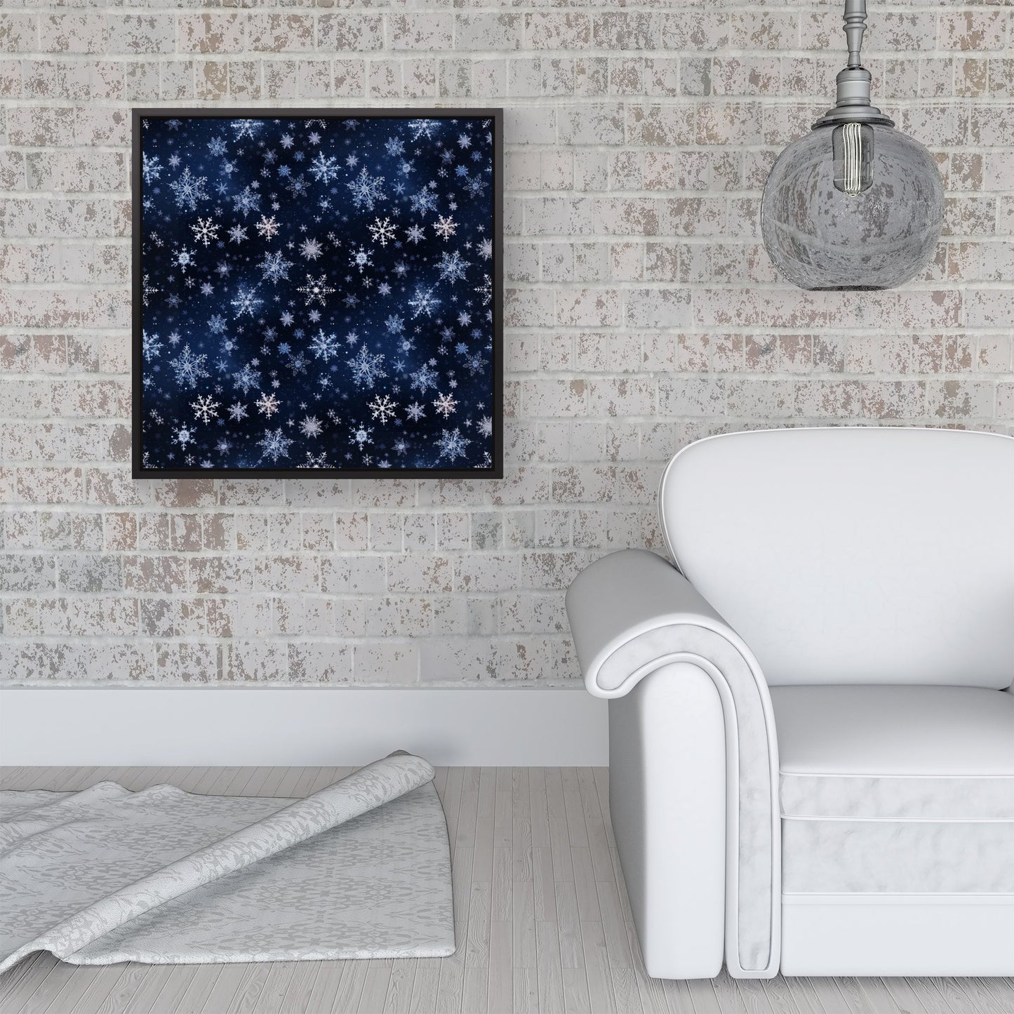 Dreamy And Magical Snowflake Framed Canvas