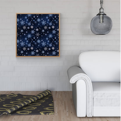 Dreamy And Magical Snowflake Framed Canvas