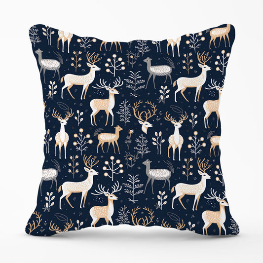 Reindeer, Whimsical, Illustration Pattern Outdoor Cushion