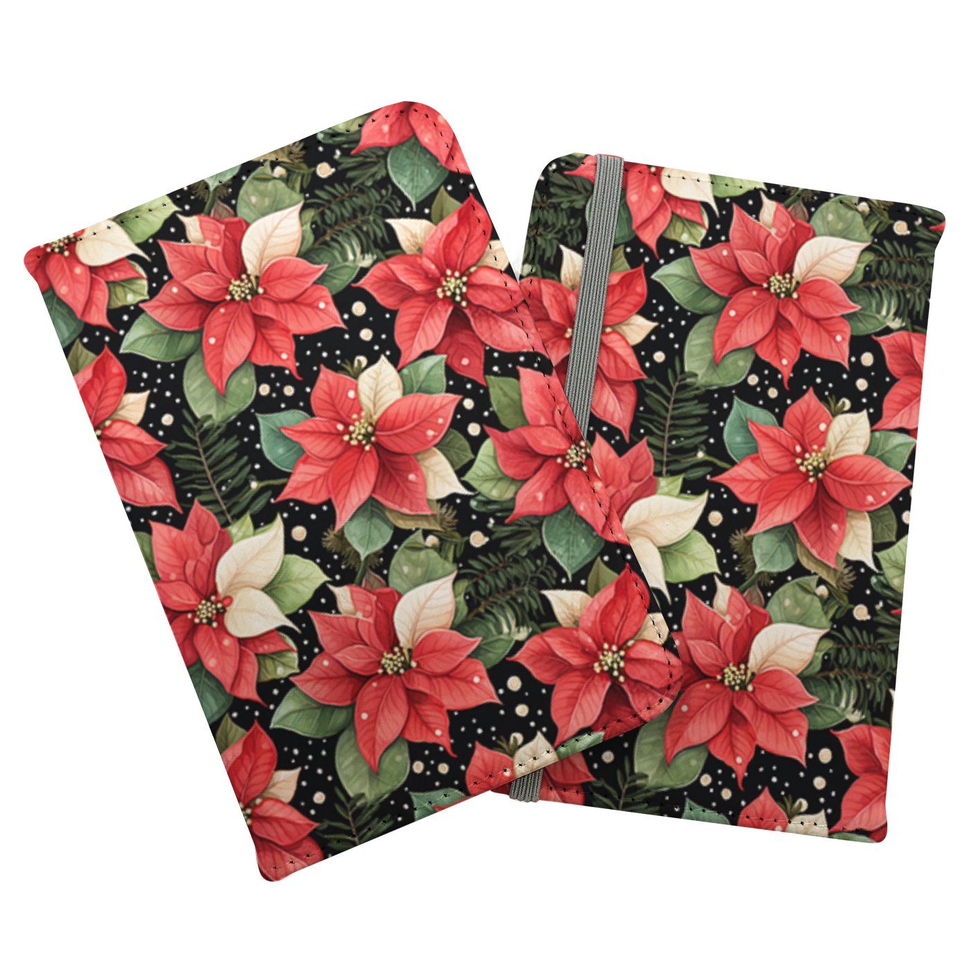 Poinsettia, Watercolor Style Passport Cover