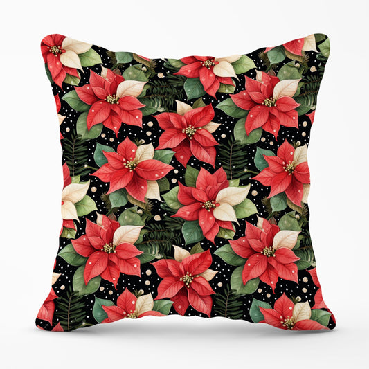 Poinsettia, Watercolor Style Outdoor Cushion