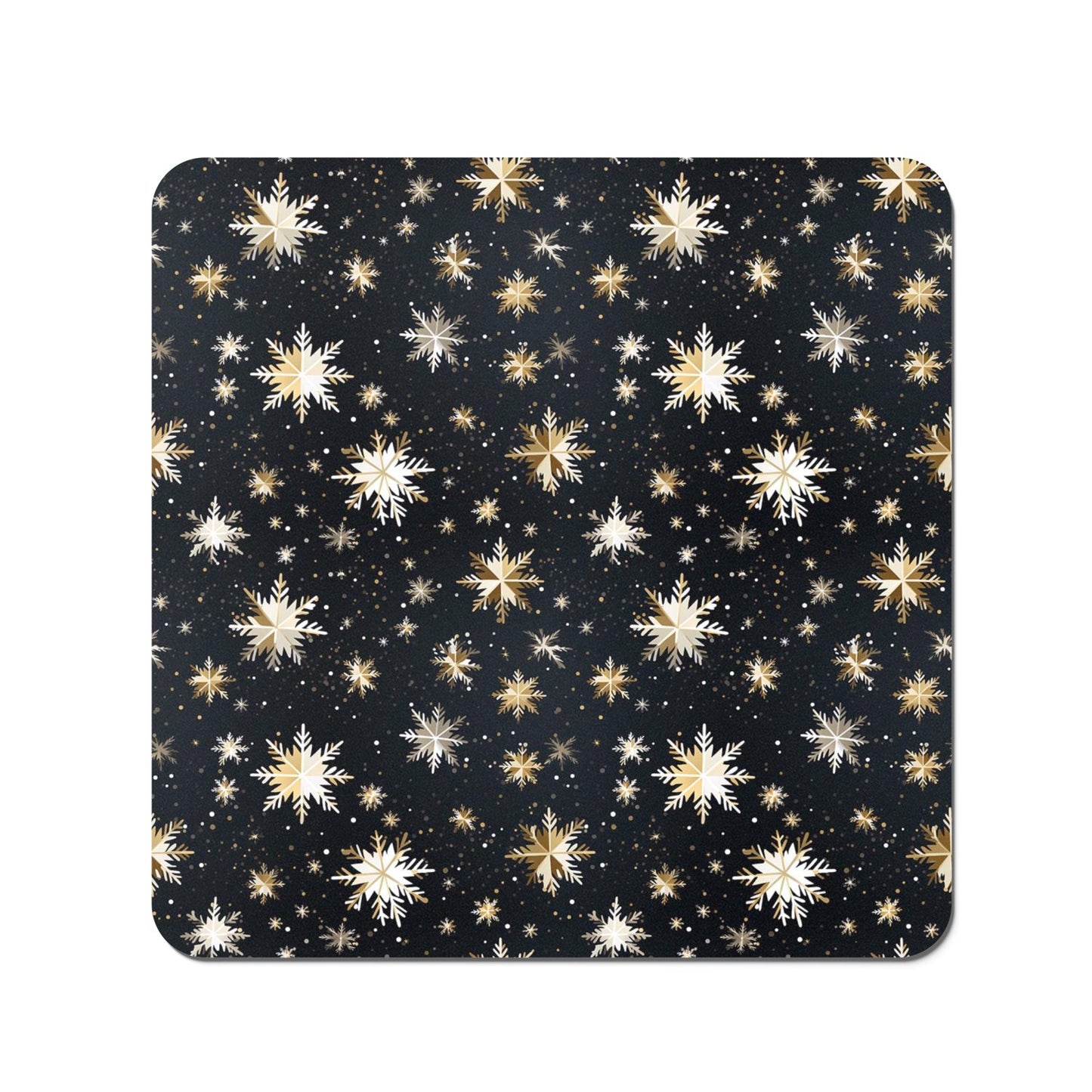 Silver Gold Snowflake Pattern Coasters