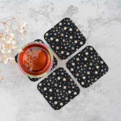 Silver Gold Snowflake Pattern Coasters