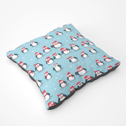 Adorable Santa Penguins Floor Cushion