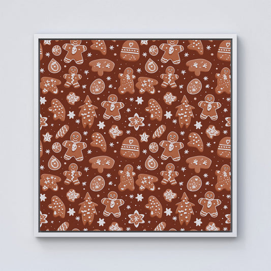 Gingerbread Cookies Framed Canvas