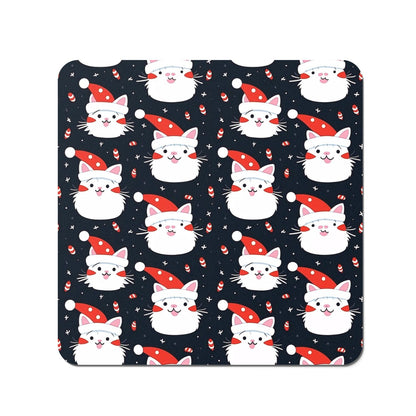 Cute Cats Wearing Santa Claus Hats Coasters