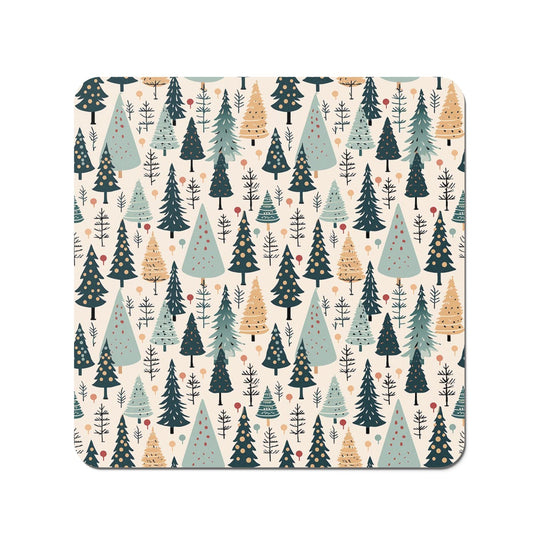 Boho Inspired Christmas Tree Pattern Coasters