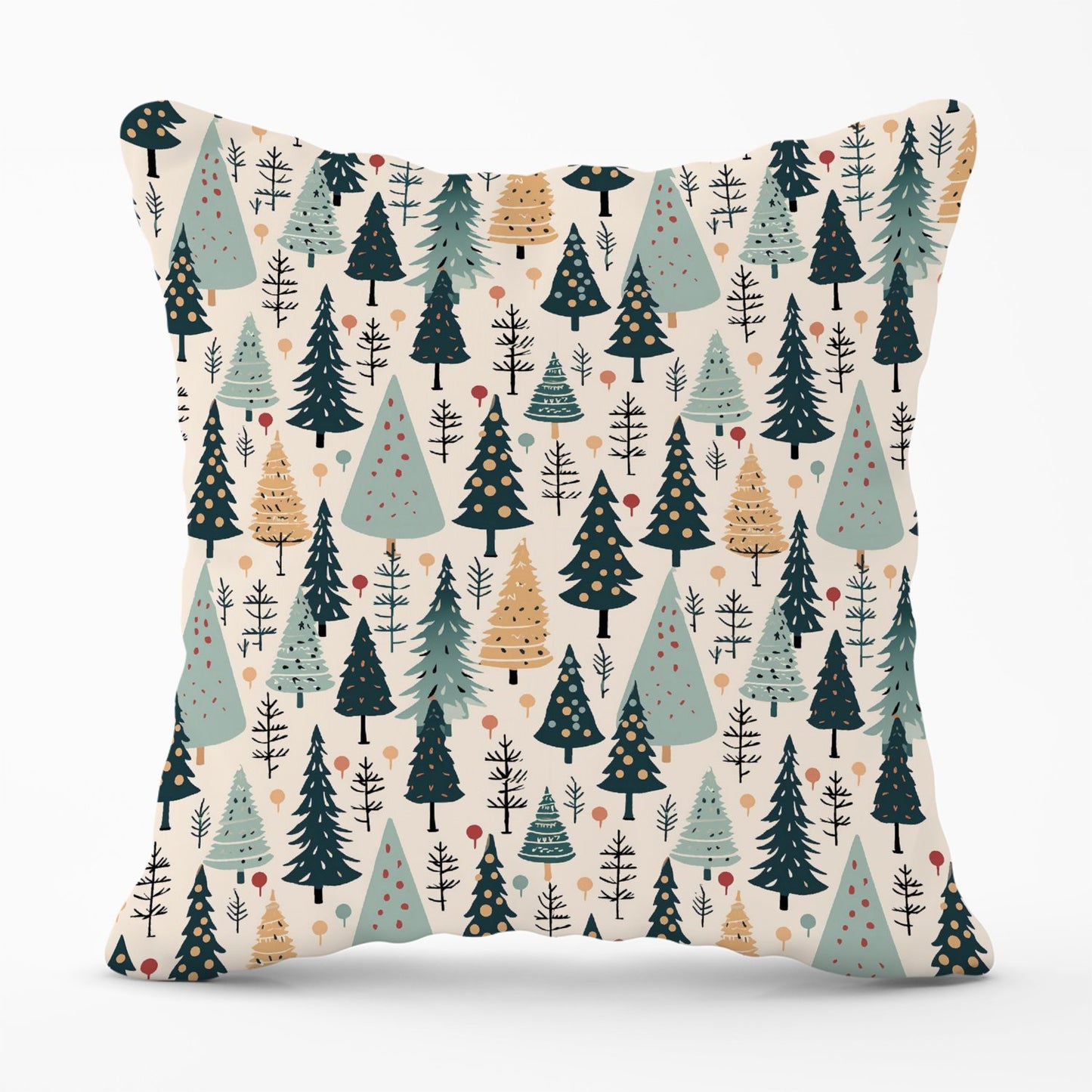 Boho Inspired Christmas Tree Pattern Outdoor Cushion