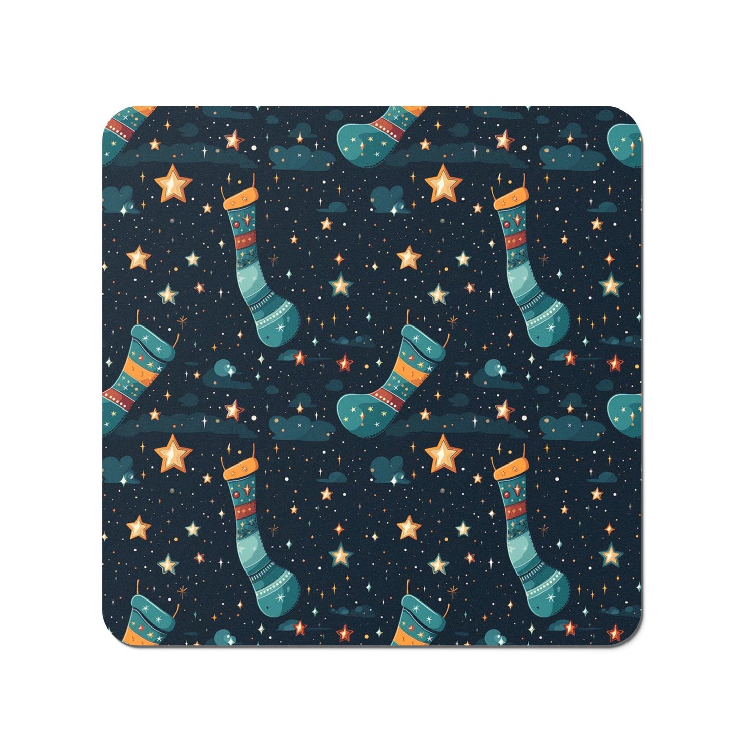 Christmas Stocking In A Starry Night Sky Coasters