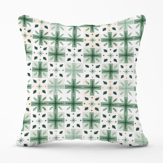 Christmas Quilting Squares Outdoor Cushion