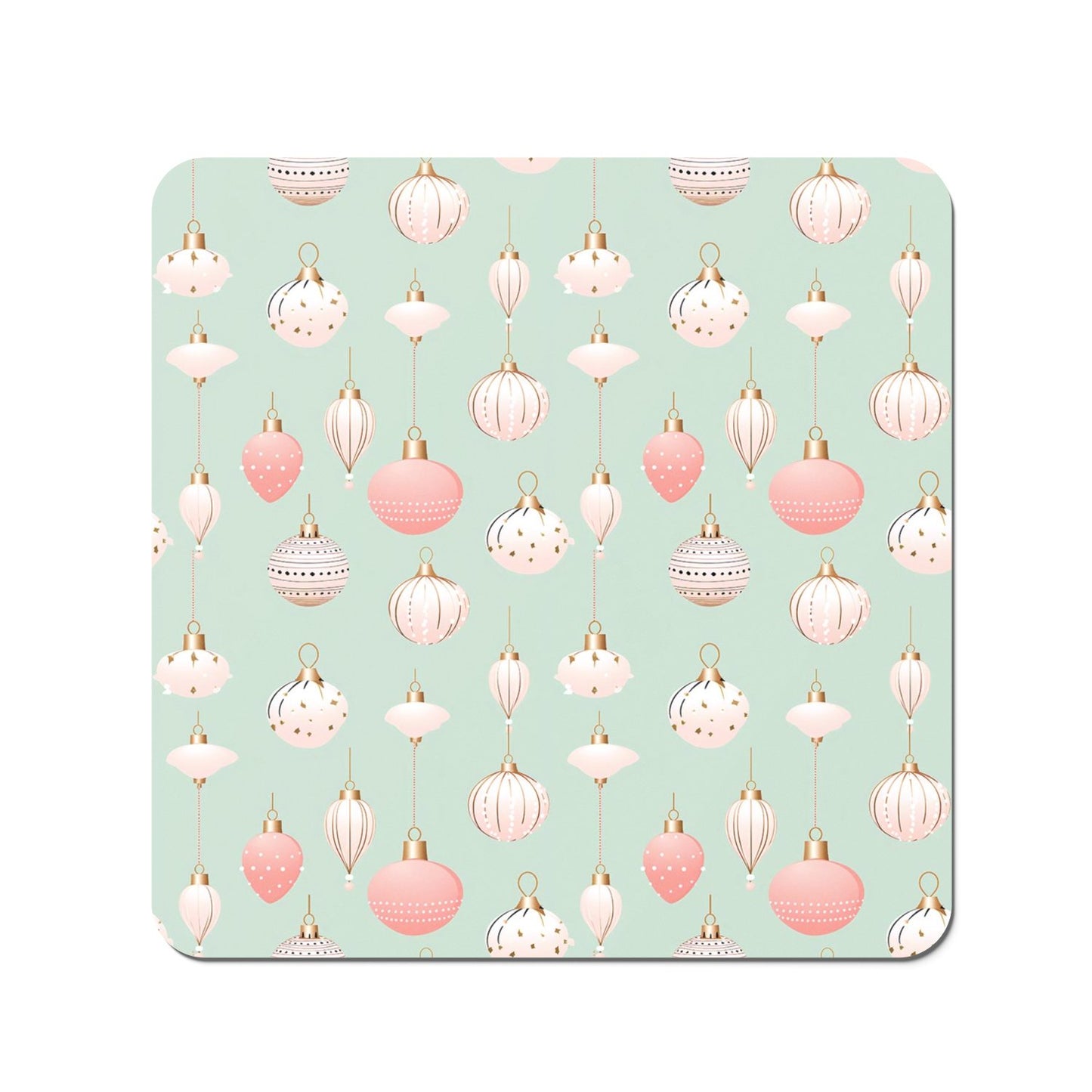 Christmas Decorations Pink And Green Coasters