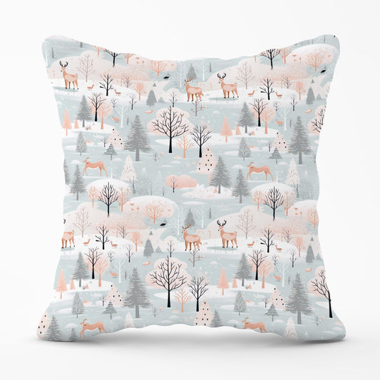 Whimsical Christmas Winter Wonderland Outdoor Cushion