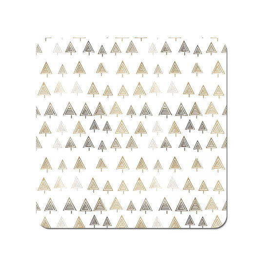 Geometric Christmas Tree Pattern Coasters