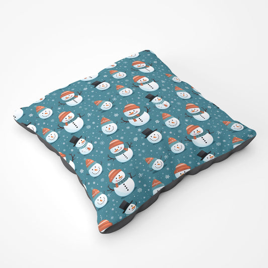 Jolly Christmas Snowmen Floor Cushion