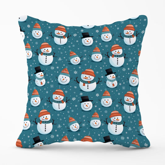 Jolly Christmas Snowmen Outdoor Cushion