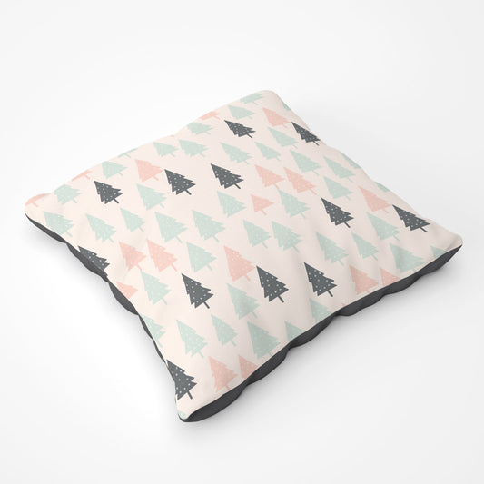 Christmas Tree Silhouette Pattern Floor Cushion