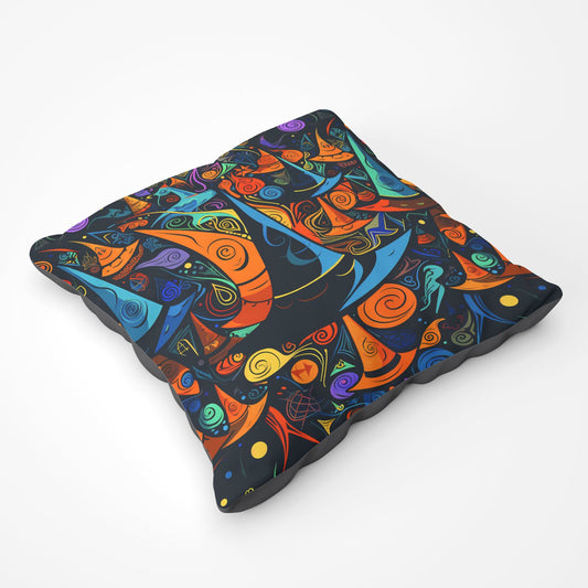 Imaginative Abstract Witches Hats Floor Cushion