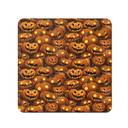 Grinning Lanterns Pumpkins With Glowing Eyes Coasters