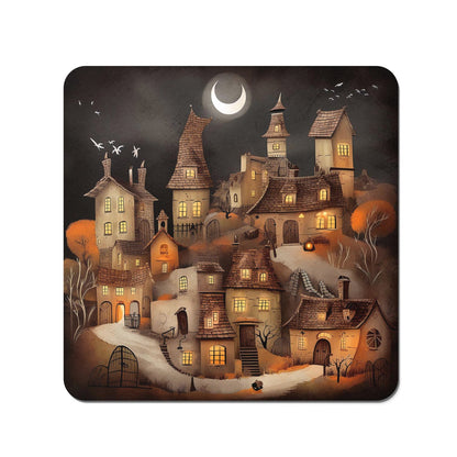 Spooky Halloween Village Coasters