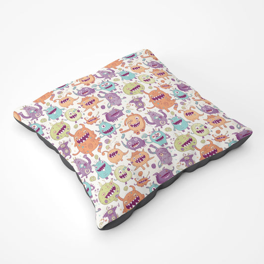 Playful Halloween Monsters Floor Cushion