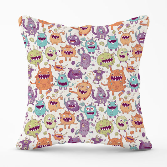 Playful Halloween Monsters Outdoor Cushion