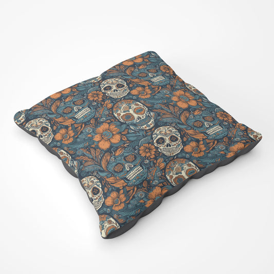 Dia De Los Muertos Skulls Pattern Floor Cushion