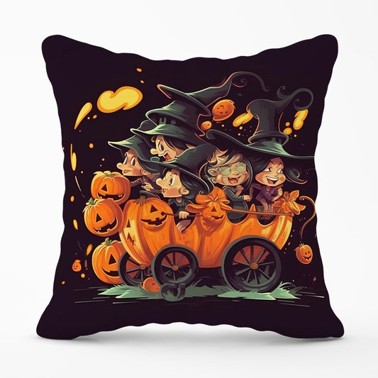 A Magical Pumpkin Carriage Outdoor Cushion