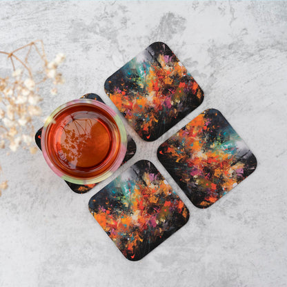 A Vibrant Abstract Painting Coasters