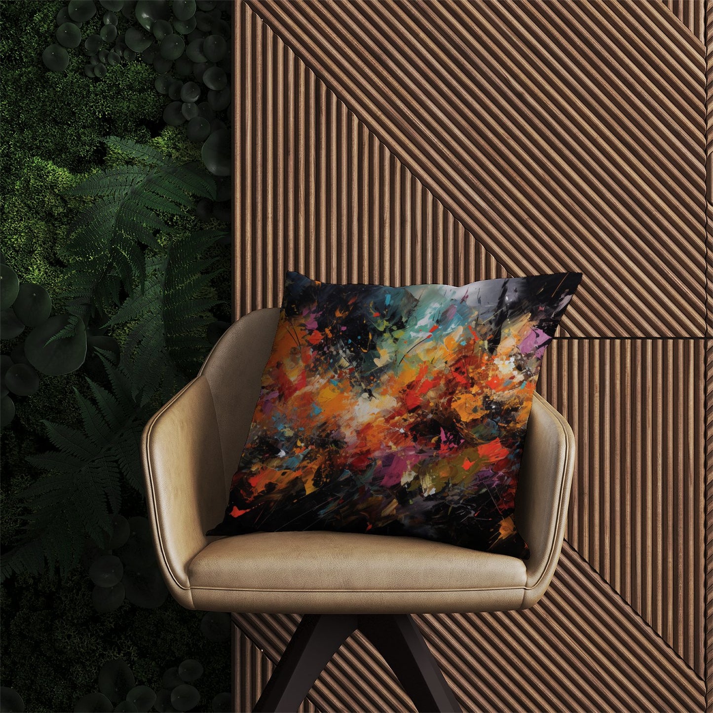 A Vibrant Abstract Painting Outdoor Cushion