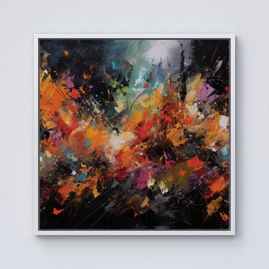 A Vibrant Abstract Painting Framed Canvas
