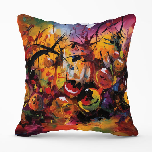 Abstract Halloween Painting Outdoor Cushion