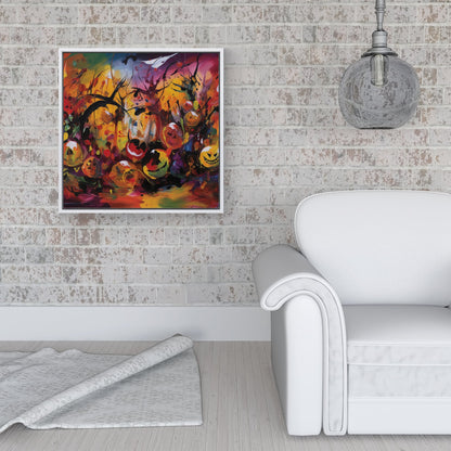 Abstract Halloween Painting Framed Canvas