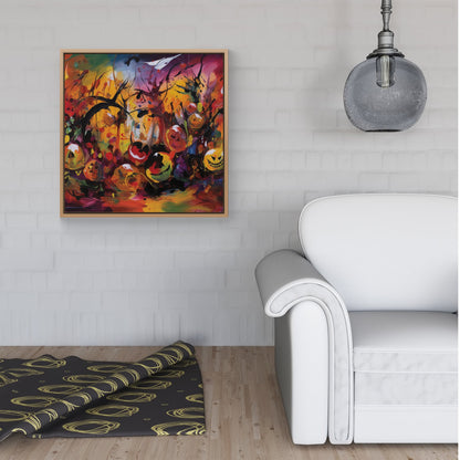 Abstract Halloween Painting Framed Canvas