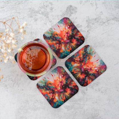 A Vibrant Abstract Painting Of Halloween Coasters