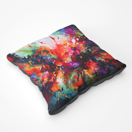 A Vibrant Abstract Painting Of Halloween Floor Cushion