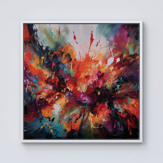 A Vibrant Abstract Painting Of Halloween Framed Canvas