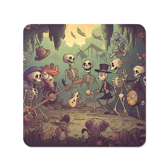 Cartoonish Skeletons Having A Party Coasters